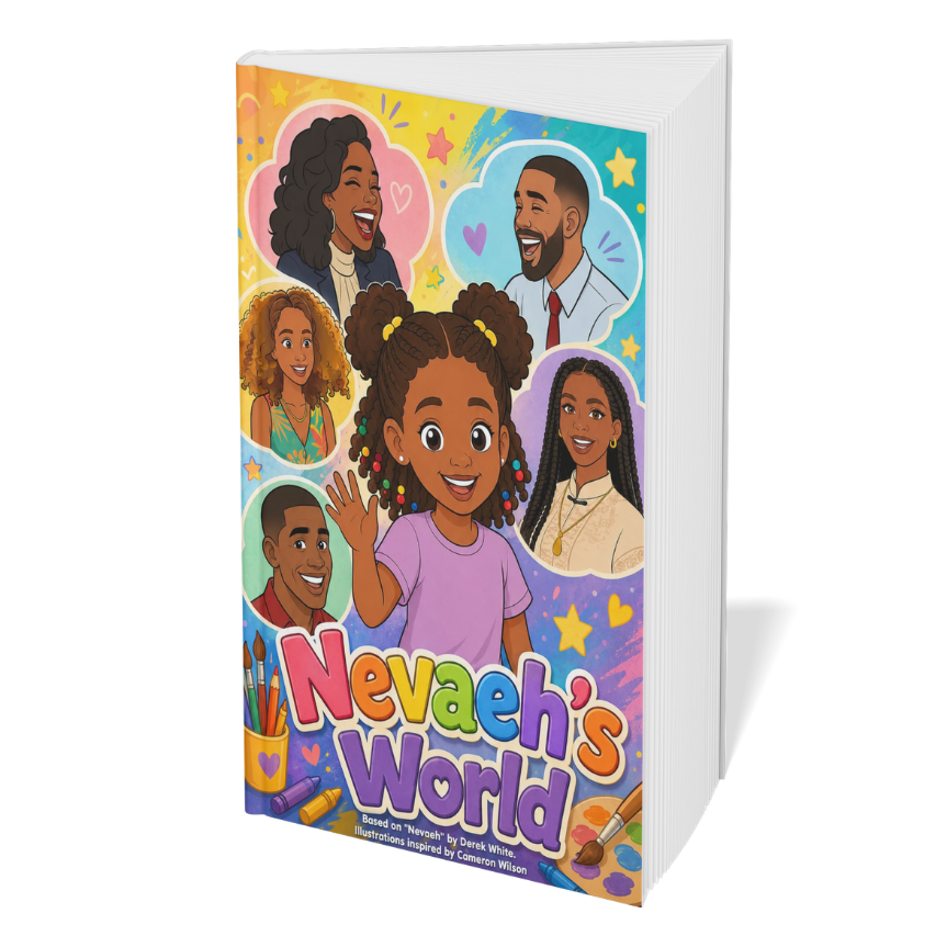 Nevaeh's World coloring book mockup